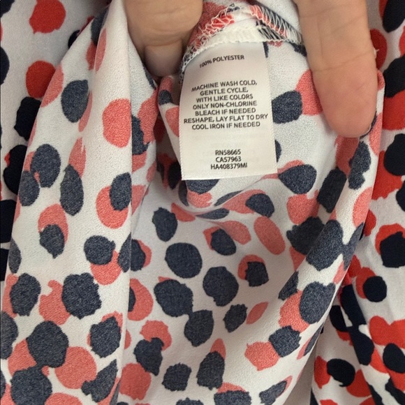 Halogen Orange & Blue Polka Dot Women's Top - Picture 5 of 5